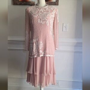 Vintage Elegant Jack Bryan 2 Piece Beaded Dress Set Sz-6